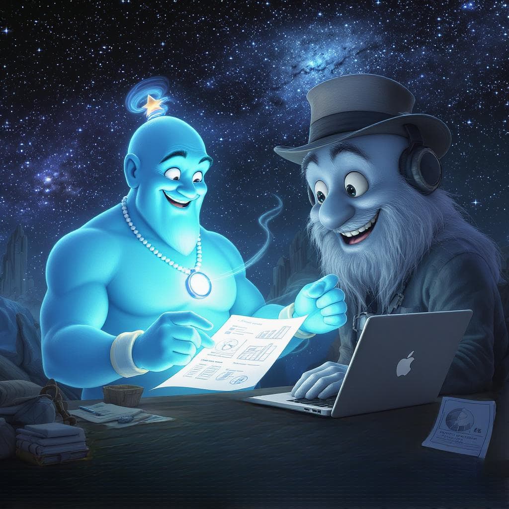 Projects Genie helping a student with their report